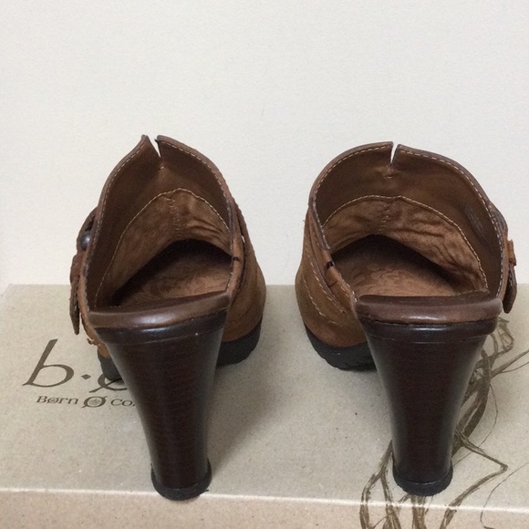 Born Concept Distressed Tan Leather 4” Mules - Picture 5 of 8